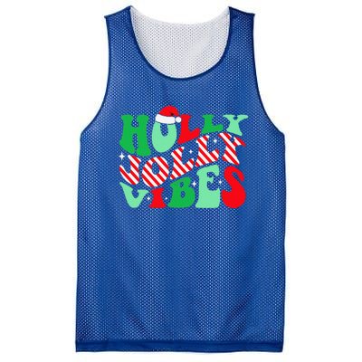 Groovy Have A Holly Xmas Jolly Christmas Santa Hat Mesh Reversible Basketball Jersey Tank