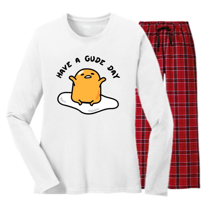 Gudetama Have A Gude Day Good Day Women's Long Sleeve Flannel Pajama Set 