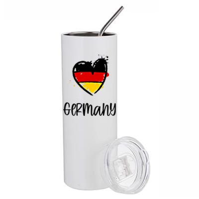 Gery Heart Artwork Deutsch Europe Minimal Ger Gift Meaningful Gift Stainless Steel Tumbler