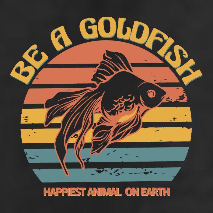 Goldfish Happiest Animal On Earth 7 Panel Mesh Trucker Snapback Hat