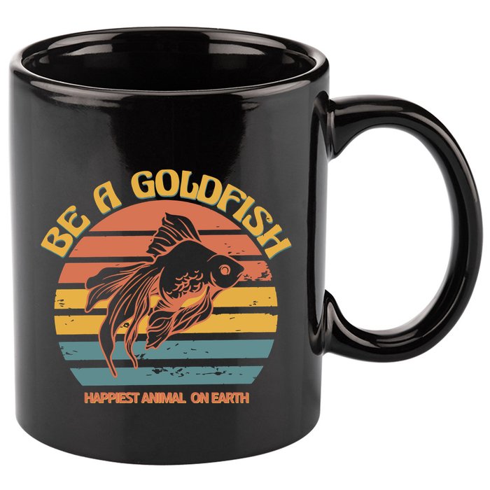 Goldfish Happiest Animal On Earth 11oz C Handle Ceramic Mug