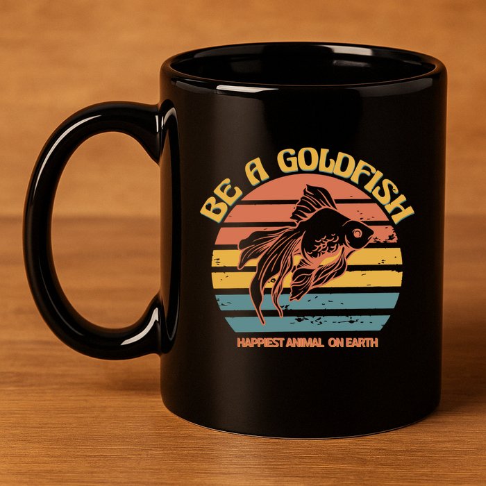 Goldfish Happiest Animal On Earth 11oz C Handle Ceramic Mug