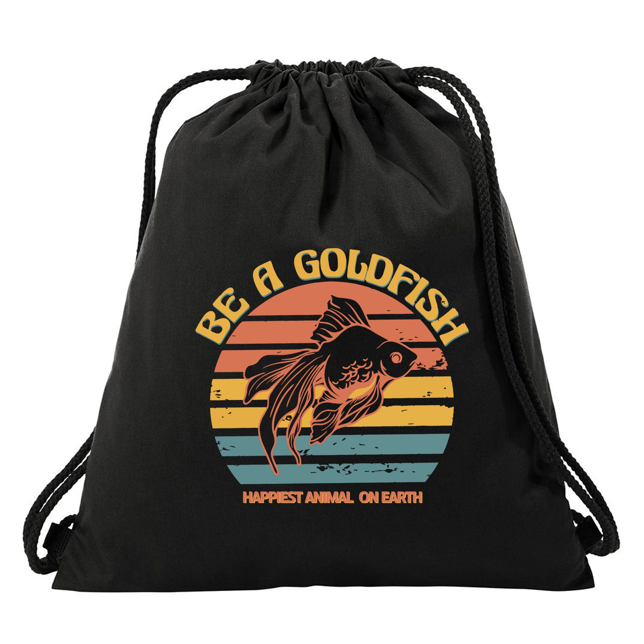 Goldfish Happiest Animal On Earth Drawstring Bag