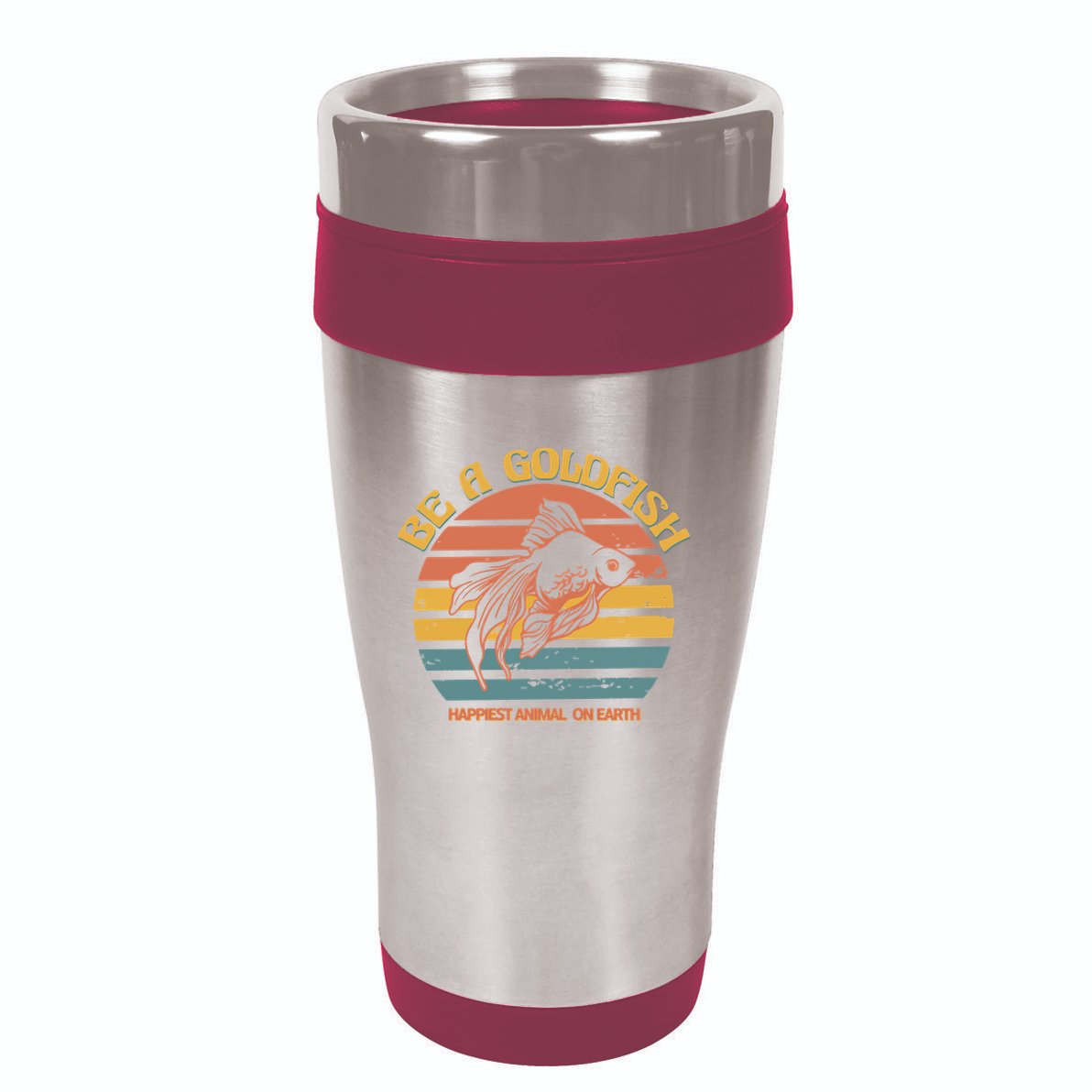Goldfish Happiest Animal On Earth 16oz Travel Tumbler