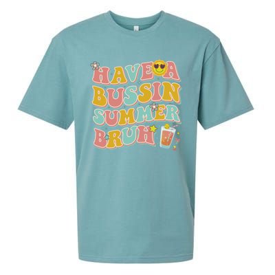 Groovy Have A Bussin Summer Bruh Teachers Party School Gift Sueded Cloud Jersey T-Shirt