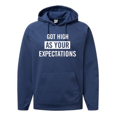 Got High As Your Expectations Performance Fleece Hoodie