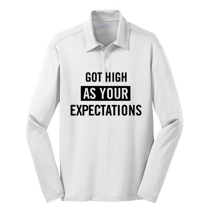 Got High As Your Expectations Silk Touch Performance Long Sleeve Polo