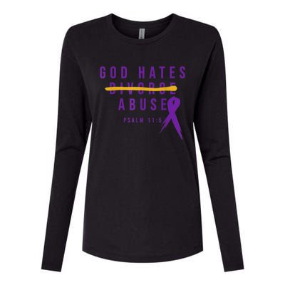 God Hates Abuse Womens Cotton Relaxed Long Sleeve T-Shirt