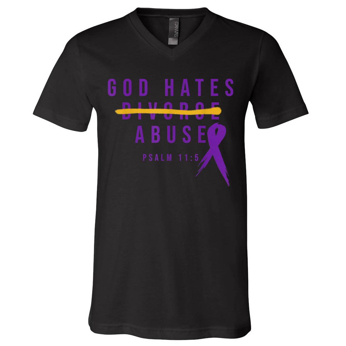God Hates Abuse V-Neck T-Shirt
