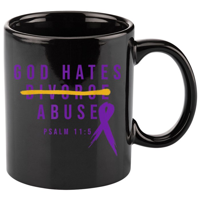 God Hates Abuse 11oz C Handle Ceramic Mug