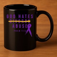 God Hates Abuse 11oz C Handle Ceramic Mug