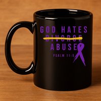 God Hates Abuse 11oz C Handle Ceramic Mug