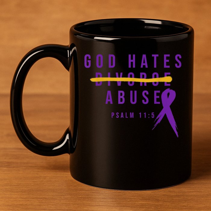 God Hates Abuse 11oz C Handle Ceramic Mug