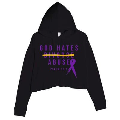 God Hates Abuse Crop Fleece Hoodie