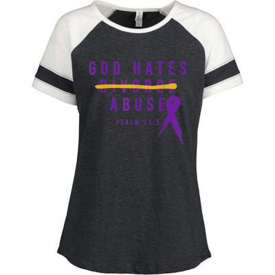 God Hates Abuse Enza Ladies Jersey Colorblock Tee