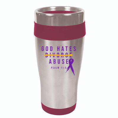 God Hates Abuse 16oz Travel Tumbler