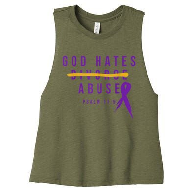 God Hates Abuse Women's Racerback Cropped Tank