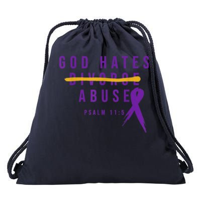 God Hates Abuse Drawstring Bag