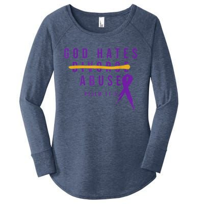 God Hates Abuse Women's Perfect Tri Tunic Long Sleeve Shirt