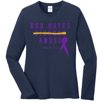 God Hates Abuse Ladies Long Sleeve Shirt