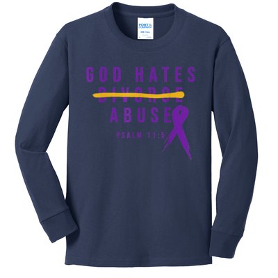 God Hates Abuse Kids Long Sleeve Shirt