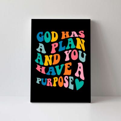 God Has A Plan And You Have A Purpose, Preppy Bible Verse Canvas