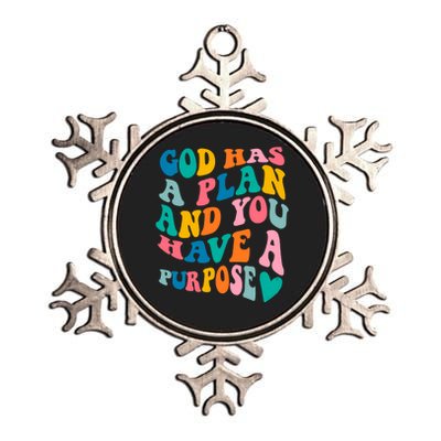 God Has A Plan And You Have A Purpose, Preppy Bible Verse Metallic Star Ornament