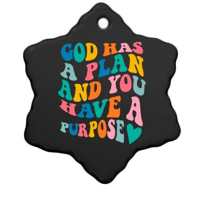 God Has A Plan And You Have A Purpose, Preppy Bible Verse Ceramic Star Ornament