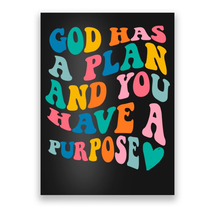 God Has A Plan And You Have A Purpose, Preppy Bible Verse Poster