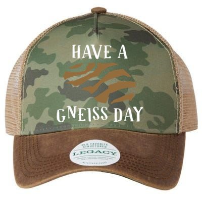 Geologist Have A Gneiss Day Funny Gift Legacy Tie Dye Trucker Hat