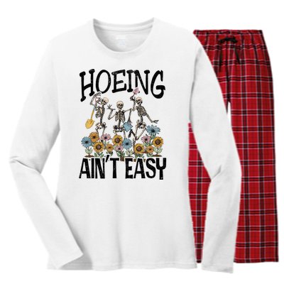 Garden Hoeing AinT Easy Women's Long Sleeve Flannel Pajama Set 