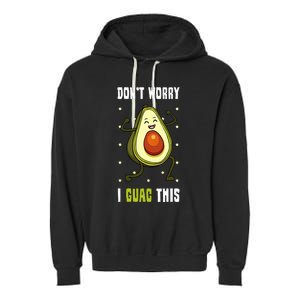 Guacamole Happy Avocado Guac Vegetarian Mexican Food Garment-Dyed Fleece Hoodie