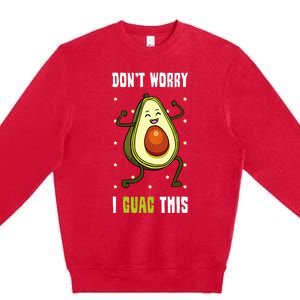 Guacamole Happy Avocado Guac Vegetarian Mexican Food Premium Crewneck Sweatshirt