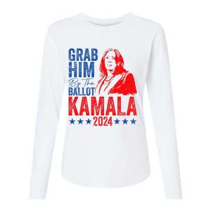 Grab Him By The Ballot Kamala 2024 Womens Cotton Relaxed Long Sleeve T-Shirt