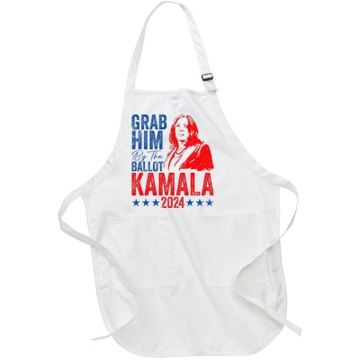 Grab Him By The Ballot Kamala 2024 Full-Length Apron With Pockets