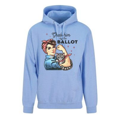 Grab Him By The Ballot Childless Cat Lady Election 2024 Unisex Surf Hoodie