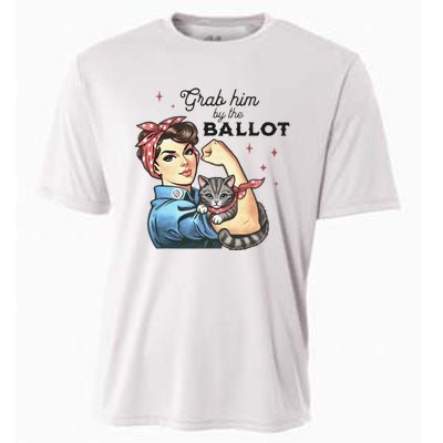 Grab Him By The Ballot Childless Cat Lady Election 2024 Cooling Performance Crew T-Shirt