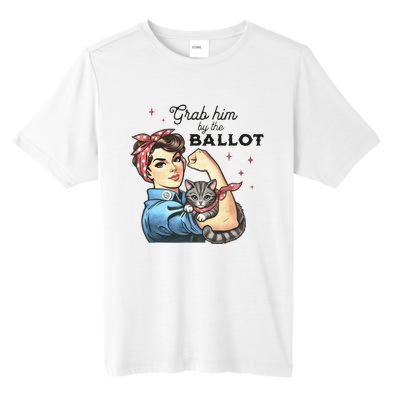 Grab Him By The Ballot Childless Cat Lady Election 2024 Tall Fusion ChromaSoft Performance T-Shirt