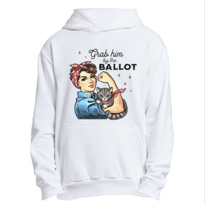 Grab Him By The Ballot Childless Cat Lady Election 2024 Urban Pullover Hoodie