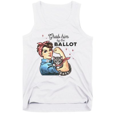 Grab Him By The Ballot Childless Cat Lady Election 2024 Tank Top