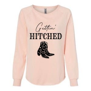 Getting Hitched Bride Western Bachelorette Party Womens California Wash Sweatshirt