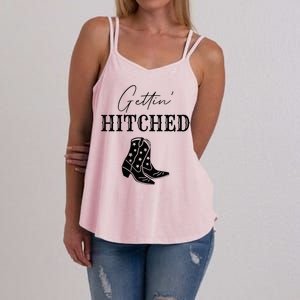 Getting Hitched Bride Western Bachelorette Party Women's Strappy Tank