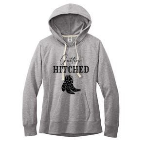 Getting Hitched Bride Western Bachelorette Party Women's Fleece Hoodie