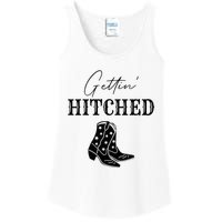 Getting Hitched Bride Western Bachelorette Party Ladies Essential Tank