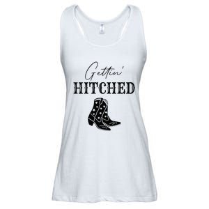 Getting Hitched Bride Western Bachelorette Party Ladies Essential Flowy Tank