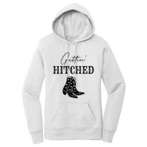 Getting Hitched Bride Western Bachelorette Party Women's Pullover Hoodie