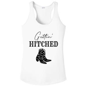 Getting Hitched Bride Western Bachelorette Party Ladies PosiCharge Competitor Racerback Tank