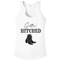 Getting Hitched Bride Western Bachelorette Party Ladies PosiCharge Competitor Racerback Tank