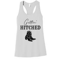 Getting Hitched Bride Western Bachelorette Party Women's Racerback Tank