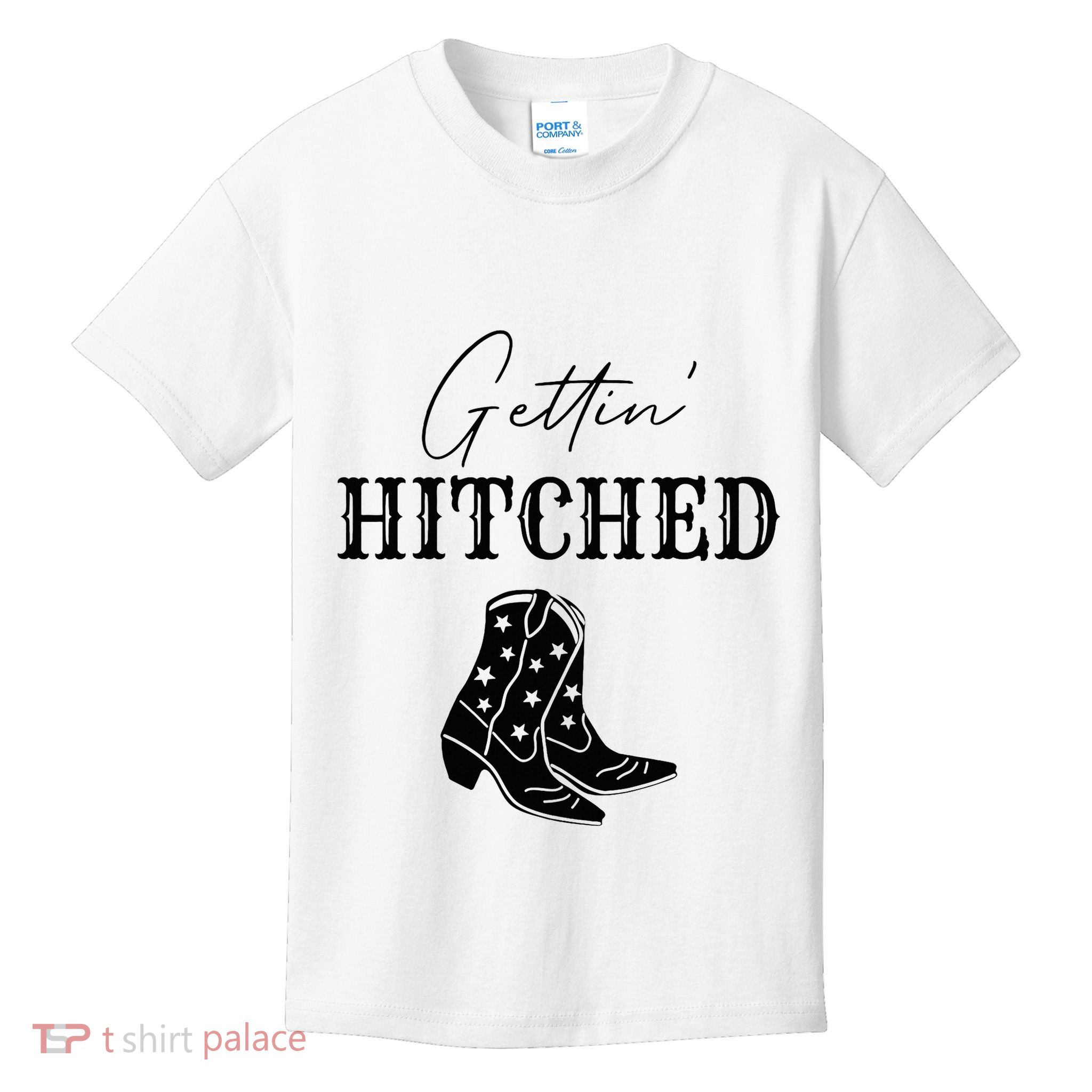 Getting Hitched Bride Western Bachelorette Party Kids T-Shirt